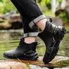 Botas de chuva curtas populares da moda transfronteiriça para homens, antiderrapantes, sapatos de borracha espessados, galochas, pesca na praia, resistentes ao desgaste, sapatos aquáticos leves