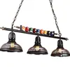Lustre de Bilhar Criativo Personalizado Estilo Americano Retrô para Sala de Jantar Bar Loja de Hot Pot Lustre Personalizado