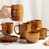 Taza de Madera Carbonizada Sanchuang Taza de Madera Creativa Taza de Té Antiescaldado de Madera Maciza Vaso para Whiskey