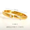 Anillo Brazalete Abierto con Incrustaciones de Diamantes Chapado en Oro de 24 Quilates para Mujer, Estilo Minimalista de Lujo Ligero, Mismo Modelo que en Joyerías