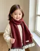 Cachecol infantil de renda estilo coreano, cachecol de tricô macio e aconchegante, à prova de vento e versátil, cachecol de novo estilo delicado para meninas