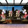 Decoración de Puerta de Vidrio Navideña 2027 Pegatinas de Arreglo de Caja de Regalo Navideña Pegatinas de Arreglo de Escena Atmosférica Pegatinas Electrostáticas
