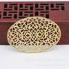 Pieza de flor ovalada de oro de 24 quilates, base hueca, pieza de flor grande de 55 x 38 mm, accesorios de material para tocado hechos a mano A163