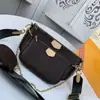 Bolsa de Mahjong Impresa Tres en Uno Estilo Flor Antigua 2024 Nueva Moda Europea y Americana Tendencia Popular en Internet Bolso Casual de Hombro para Mujer