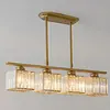 Lámparas Colgantes Modernas Simples de Barra de Lujo Atmosférico de Cristal para Mesa de Comedor Explosiones de Comercio Exterior de Amazon Cuadrado de Comedor