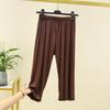 Pantalones Cortos Finos de Modal de Verano de Cintura Alta para Mujer, Pantalones Holgados de Pierna Ancha, Pantalones de Pijama para Casa, Pantalones Rectos Adelgazantes