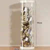 Balde de Armazenamento Cilíndrico Grande Capacidade Rack de Armazenamento de Garrafas Vazias Produtos de Cuidados com a Pele para Bonecas Acrílico Cosméticos Frascos Transparentes Potes