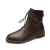 Botas Martin para mujer 2022 otoño e invierno nuevas vintage tacón grueso punta redonda cierre bota corta plana delgada suministro directo transfronterizo