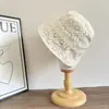 Sombrero de Pescador de Encaje Estilo Tweed para Mujer, Delgado para Primavera y Verano, Estilo Coreano Ins, con Calados, Transpirable, Sombrero de Cubo Casual para Mujer