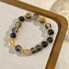 Pulseira Nacional Tendência Pérola Cristal Jade Círculo Duplo Nicho Pulseira Personalizada Moda Joia de Mão de Alta Qualidade Atacado para Mulheres