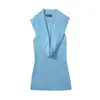 Estilo Garota Hot Retro Slim Fit Sexy Elástico Decote Gota Emagrecedor com Vibe Relaxada, Blusa de Tricô Regata sem Mangas Única para Mulheres