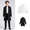 Casaco Formal Europeu e Americano para Meninos de Halloween Cor Sólida Steampunk Retrô Uniforme Gola Alta Roupa Conjunto de Fantasia Cosplay