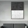 Pintura Decorativa Abstrata Criativa Simples Preto e Branco para Maquete de Sala, Mural de Villa de Designer, Pintura de Parede para Hall de Homestay Pós-moderno