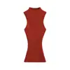 Top de tirantes acanalado semi-alto puramente seductor para mujer, nuevo estilo corto de verano, entallado a la cintura, sin mangas, adelgazante, top de moda para chicas sexys