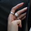 Anillo de plata de ley 925 con diseño de lámina de estaño de moda europea y americana, minimalista, simple, ensanchamiento y fino, junta de anillo