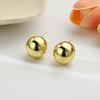 Pendientes huecos esféricos brillantes geométricos de alta calidad, joyería femenina chapada en cobre, pendientes personalizados de moda al por mayor