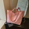 Bolsa Transparente Nueva para Mujer Verano 2026 Bolso de Hombro Rayado Bolso Tote de Gran Capacidad Bolsa de Gelatina para Vacaciones en la Playa