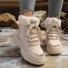 Sapatos de algodão quentes com forro de fleece para o inverno, comércio exterior feminino, estilo coreano 2026, novas botas de neve para mulheres, sapatos femininos de cano alto para atividades ao ar livre