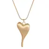 Cadena de Hueso de Serpiente Trenzada Nueva Amor Transfronteriza Colgante Largo Collar Largo Versátil Simple de Gama Alta con Forma de Corazón para Mujer Venta al por Mayor
