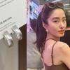 Arete de Plata con Dibujo de Alambre Estilo Japonés y Coreano Pendientes de Moda Hebilla de Oreja Textiva Exquisito Simple Versátil Más Vendido Arete Caliente