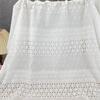 Tecido de Renda Bordada Listrado Flor de Algodão Puro Vestido Camisa Estilo Ins Branco Puro Tecido Bordado de Algodão Puro