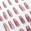Tolisi Olho de Gato Textura de Alta Qualidade Temperamento Estilo Menina Estilo Irmã Real Clareamento Manicure Média 24 Unhas Vestíveis
