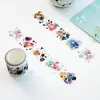Fábrica de Impresión de Dongguan Cinta Washi Personalizada para Regalo con Diseño Básico de Animales en Degradado, Cinta para Diario con Estampado Dorado, Dibujos Animados de Anime