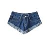 Shorts Jeans Curtíssimos de Cintura Baixa Retrô Europeu e Americano para Garotas Hot, Calças Estilo Street com Bainha Desfiada, Hot Pants Ultracurtos que Abraçam o Quadril, Verão na Moda