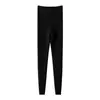 Cachemira Otoño/Invierno 2026 Nuevos Pantalones de Punto Base Ajustados para Mujer Color Sólido Canalé Moda Suaves Cómodos Cálidos