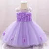 Vestido para Niños del Fabricante 2026 Estilo Nuevo Europeo y Americano Vestido para Niña Malla Floral Vestido de Princesa para Bebé Vestido para Niños de un Año