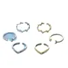 Estilo Ins Juego de 6 Anillos Xingyue Aleación de Oro y Plata Anillo Abierto para Mujer Joyería Transfronteriza Europea y Americana Estilo Popular