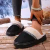 Suministro Exclusivo Transfronterizo de Zapatos de Algodón de Moda Versátiles para Pareja de Invierno con Tacón Cubierto, Botas de Nieve Cálidas para el Hogar con Forro de Felpa y Suelas Gruesas