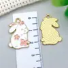 Accesorios para Joyería DIY Dibujos Animados Esmalte Lindo Conejito Pequeño Colección Llavero Collar Pulsera Colgante Encanto de Aleación