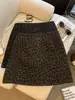 Saia Vintage de Luxo com Estampa de Leopardo para Mulheres, Nova Saia Curta Bodycon Cinza de Cintura Alta que Cobre o Quadril para Mulheres Baixinhas A14092