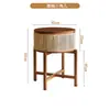 Mesa de Centro Pequena de Rattan Log Mesa de Canto Simples Nórdica de Madeira Maciça e Rattan Armário Lateral de Sofá Mesa Lateral Mesa Pequena Criativa com Armazenamento