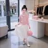 Conjunto de Vestido de Verão para Meninas, Roupa de Verão Infantil Estilosa, Conjunto de Duas Peças com Camiseta de Manga Curta e Saia para Crianças Maiores, Estilo Fresco e Simples