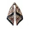 Pañuelo de Seda Paisley de 90 cm para Mujer, Moderno y Versátil, Estilo Europeo y Americano, Pañuelo de Cabeza Paisley de Seda Artificial al por Mayor