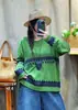 Suéter Jacquard para Mujer 2026 Otoño Nuevo Estilo Coreano Holgado Casual Moda Cuello Redondo Estilo Perezoso Suéter Pulóver MHT