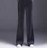 Pantalones de pana de otoño e invierno con terciopelo, fáciles de combinar, pantalones casuales holgados, pantalones de pierna ancha de talle alto para mujer, pantalones de pana cómodos para mujer