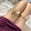Medias de seda blancas de tubo largo hasta la rodilla para mujer, sexy, populares en Internet, puro deseo, lazo de encaje, tubo alto, JK, Hulk, medias finas