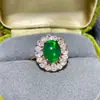 Venta Directa de Fábrica de un Deslumbrante Anillo de Ópalo Verde con una Piedra Principal de 8*10 mm, Finamente Elaborado con Plata S925