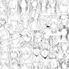 110 Adesivos de Referência de Penteado Oc, Desenho de Linha do Cabelo, Adesivos de Material de Penteado para Prática Desenho à Mão, Caderno Manual de DIY