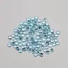 Topacio Azul Cielo Natural/Cristal Azul Cielo Anillo Redondo Superficie Piedra Nudista Joyería Incrustada con Piedra Fabricante Mayorista