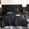 Juego de Verano de Cuatro Piezas de Seda de Hielo de Doble Cara de Sábanas para Dormir Desnudo, Cubre Edredón Fresco, Ropa de Cama Tencel Lavado de Celebridad de Internet Li Zhiyou