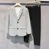 Chaqueta de traje casual para hombre, suelta, ruoshuai, chaqueta de traje pequeña de una pieza, primavera y otoño, de negocios, guapo, estilo coreano