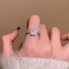 Anillo de Circonita Cúbica Ultra Brillante Microincrustado para Mujer, Súper de Hada, Dulce, Delicado, Hermoso, Lujo Ligero, Gama Alta, Joyería de Mano Elegante