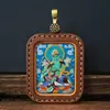Cultural y Creativo Personalizable Tara Verde Tibetana Varios Tamaños Tridimensional Pintado a Mano Tsa-tsa Colgante Thangka Adorno de Mesa Colgante Venta al por Mayor