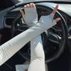 Mangas de hielo con protección solar (2023) para mujer, de seda helada, de color sólido, para conducir y montar, resistentes a los rayos UV, para exteriores y de verano.