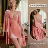 Pijamas Xianyi para Mujer Otoño Sexy de Terciopelo Dorado con Encaje Hueco Tentador Escote en V Profundo Espalda Descubierta Conjunto de Dos Piezas 485