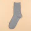 Calcetines de rizo para hombre de media pantorrilla color liso invierno forrados de felpa gruesos cálidos para el hogar casual negocios media pantorrilla calcetines de toalla para hombre